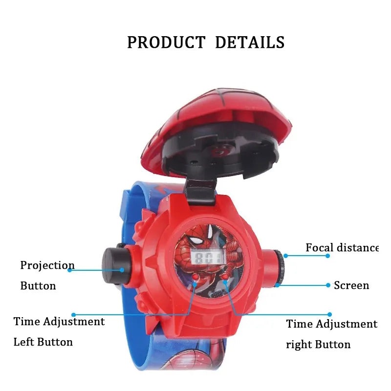 New Indoraptor Dinosaur Toy Watch Pattern 3D Projection Anime Figure Children Electronic Pokemon Watch Pikachu Spiderman Glow