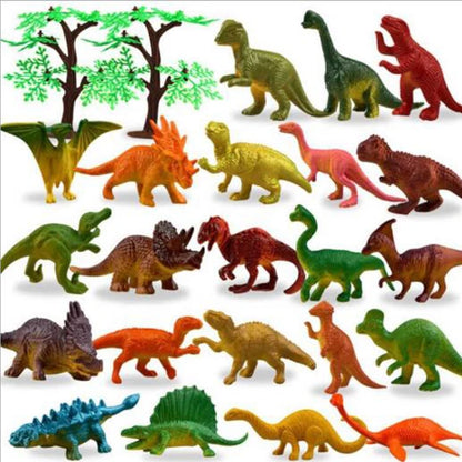 5-53Pcs/set Animal Toy Simulation Mini Jungle Dinosaur Wildlife Model Wild Zoo Plastic Collection KidsModel Action Character Toy