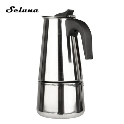 2/4/6/9 Cup Moka Coffee Maker Pot Stainless Steel Espresso Maker Latte Italian Stovetop Filter Mocha Moka Coffee Pot for Barista