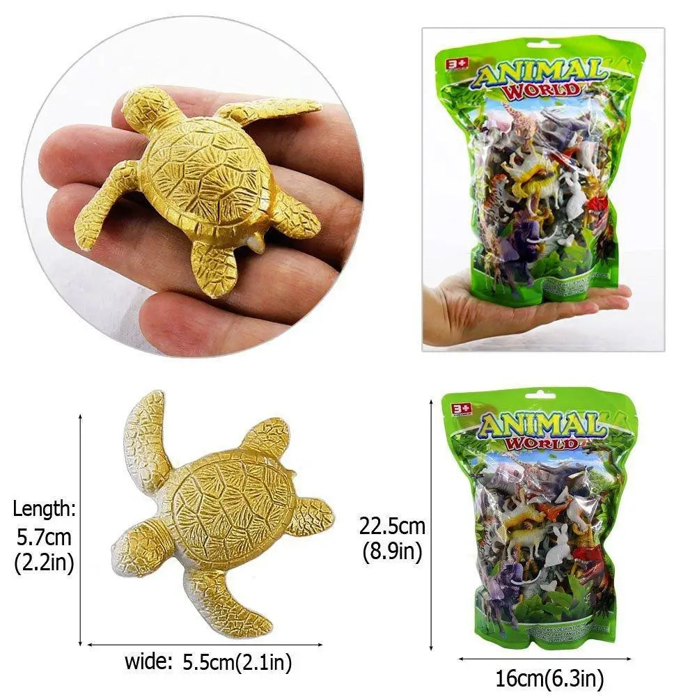 60Pcs Mini Simulation Animal Set Solid Wild Animal Lion  Dinosaur Model Toy Fashion Home Decoration Crafts For Kids Gift