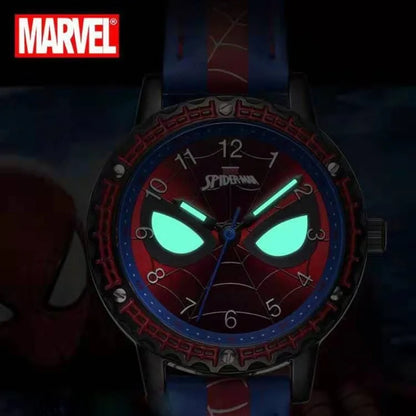 Spiderman Watches Boys Avenger Alliance Animation Cartoon Captain America Children Watch Leather Students Iron man Clock