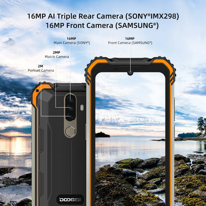 DOOGEE S58 Pro Waterproof Rugged Phone IP68/IP69K  5180mAh Smart Phone 5.71"FHD+Display 6GB+64GB Android 10 NFC Smartphone