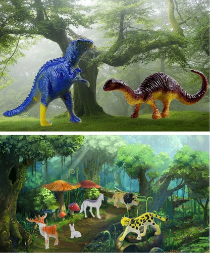 60Pcs Mini Simulation Animal Set Solid Wild Animal Lion  Dinosaur Model Toy Fashion Home Decoration Crafts For Kids Gift