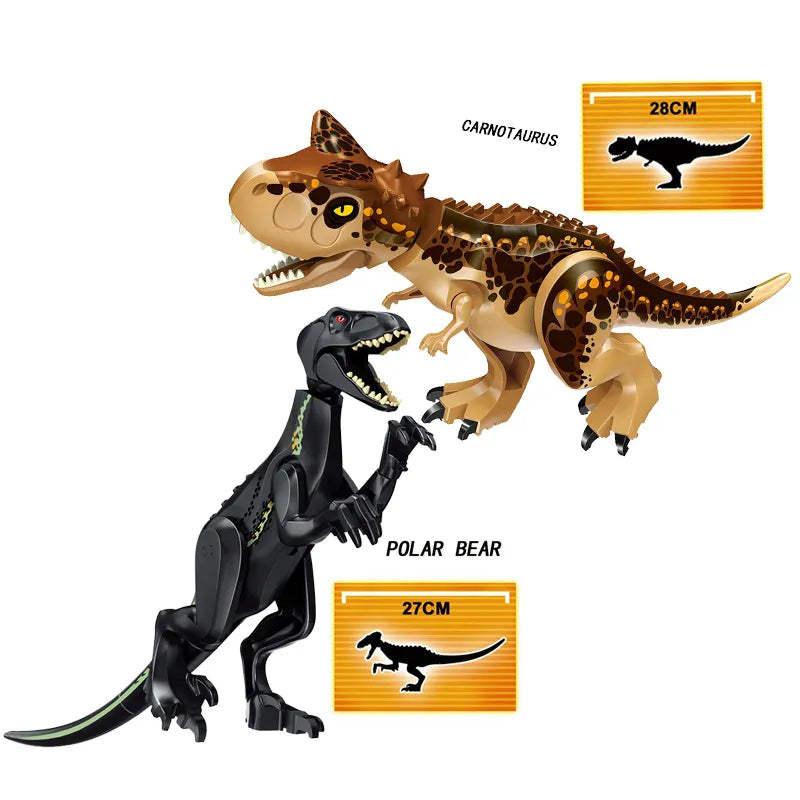 Jurassic World 2 Brutal Raptor Building Blocks Dinosaur Bricks Tyrannosaurus Indominus I-Rex Assemble Dino Kids Toys