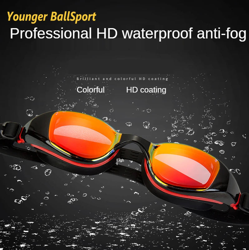 Professional Swimming Goggles Men and Women Silicone Colorful Electroplating Adult Replacement Nose Bridge Goggles Waterproof