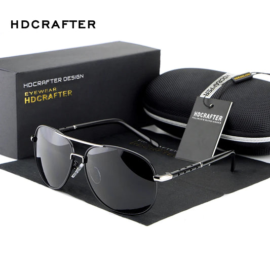 HDCRAFTER Mens Vintage Oversized Sunglasses for Men Brand Designer Polarized Lens Sun Glasses for Driving Glasses