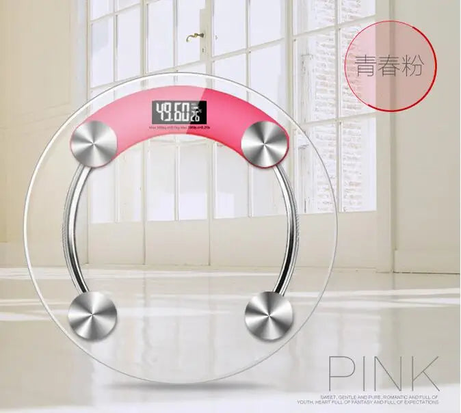 New Arrival 180kg diameter 28cm Home Bathroom Health Digital Electronic Glass LCD Weighing Body Scale