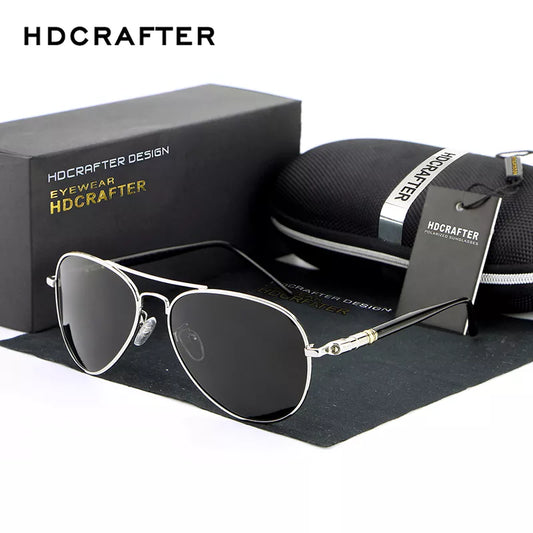 HDCRAFTER Polarized Lens Sunglasses for Men/Women Pilot Driving Sunglasses Alloy Classic Sun Glasses Oculos de sol masculino