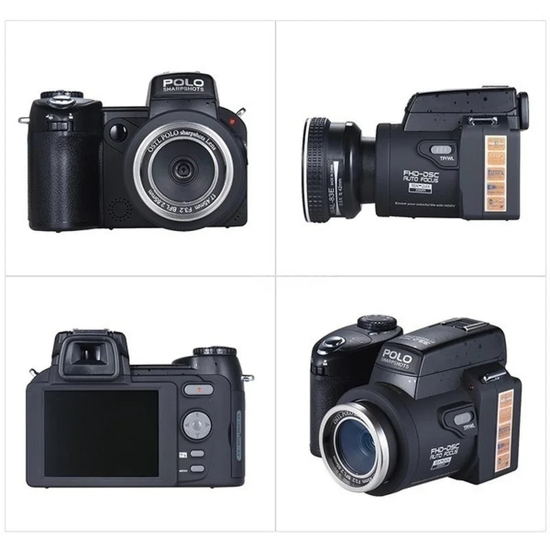 2021 Digital Camera Professional POLO D7200 Full HD DSLR 1920*1080 Video Support SD Card Wide Lens Portable Bag As Gift