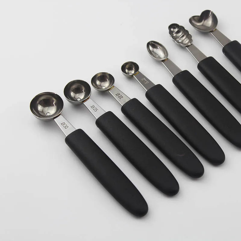 Multifunctional Single Head Stainless Steel Fruit Dig Ball Spoons Portable Ice Cream Spoons  Melon Scoops Kitchen Tools