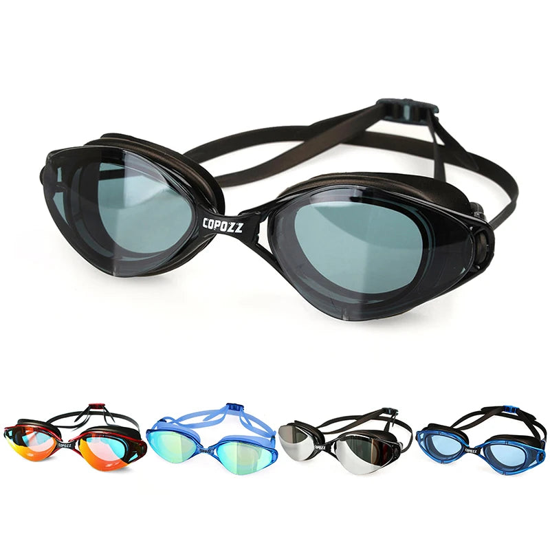 Hot Copozz Professional Swimming Goggles Anti-Fog UV Protection Adjustable Goggles Men Women Waterproof Silicone Glasses CF