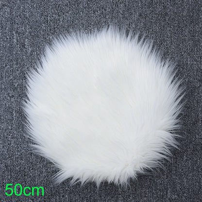 30cm Soft Faux Fur Rug Sofa Chair Desk Pad Household Bedroom Warm Mat  Round Plush Carpet Floor Mats Home Decorations