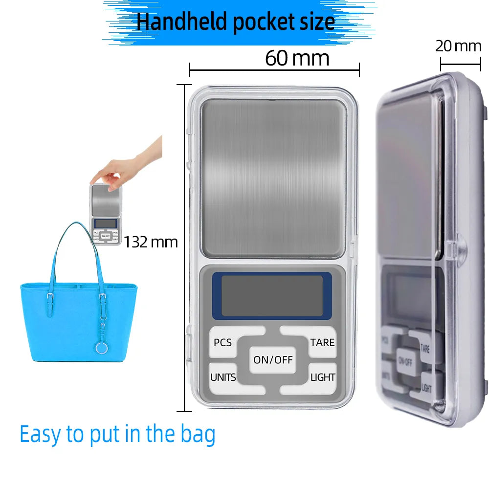 Jewelry Scales Weight Diamond Balance Kitchen Weighing Digital Pocket Mini Scale Bathroom 100g/200g/300g/500g/1000g 0.01g 0.1g