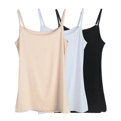 Women Camisoles Summer Girl Sexy Strap Cotton Sleeveless Thin Camisole Vest Solid Top All-match Base Vest Tops Female Undies