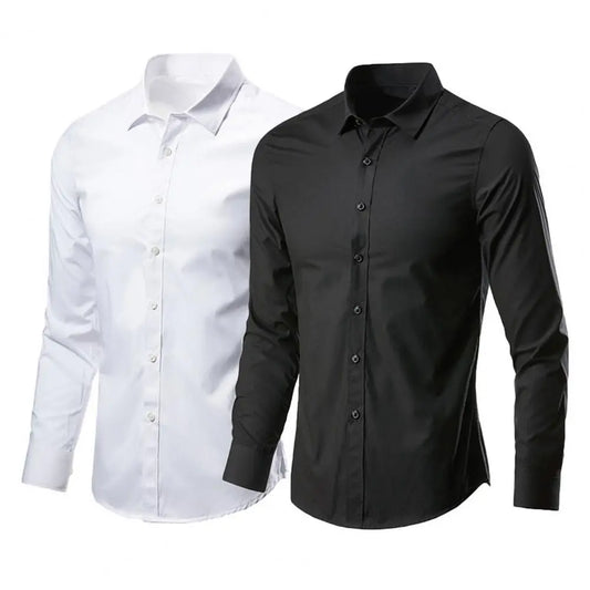 Shirt Button Slim Fit Dress-up Casual Lapel Men Spring Shirt   Men Spring Shirt  for Work