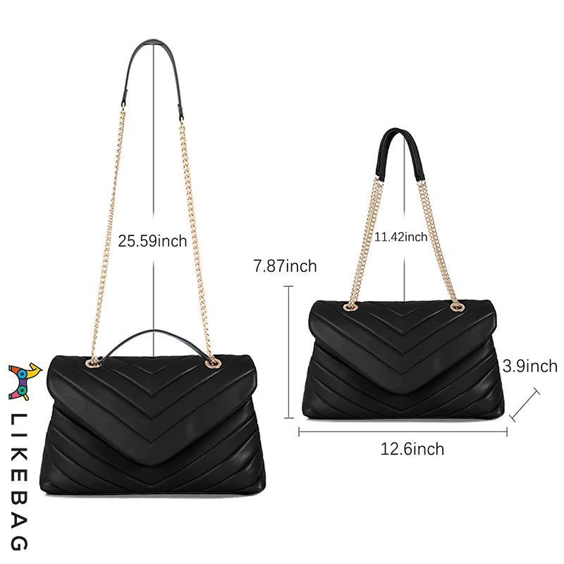 2022 Fashion New Messenger Bag Women's Chain Shoulder Strap Women's Handbag Embroidered Thread Design Soft Women's Bag Shoulder