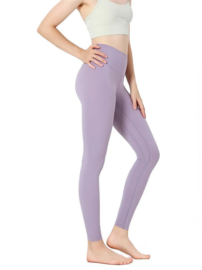 Seamless High Waist Leggings for Women Ankle-Length Pant Solid Yoga Tights Tight Hip Lifting Squat Proof Elastic Naked Feel Pant