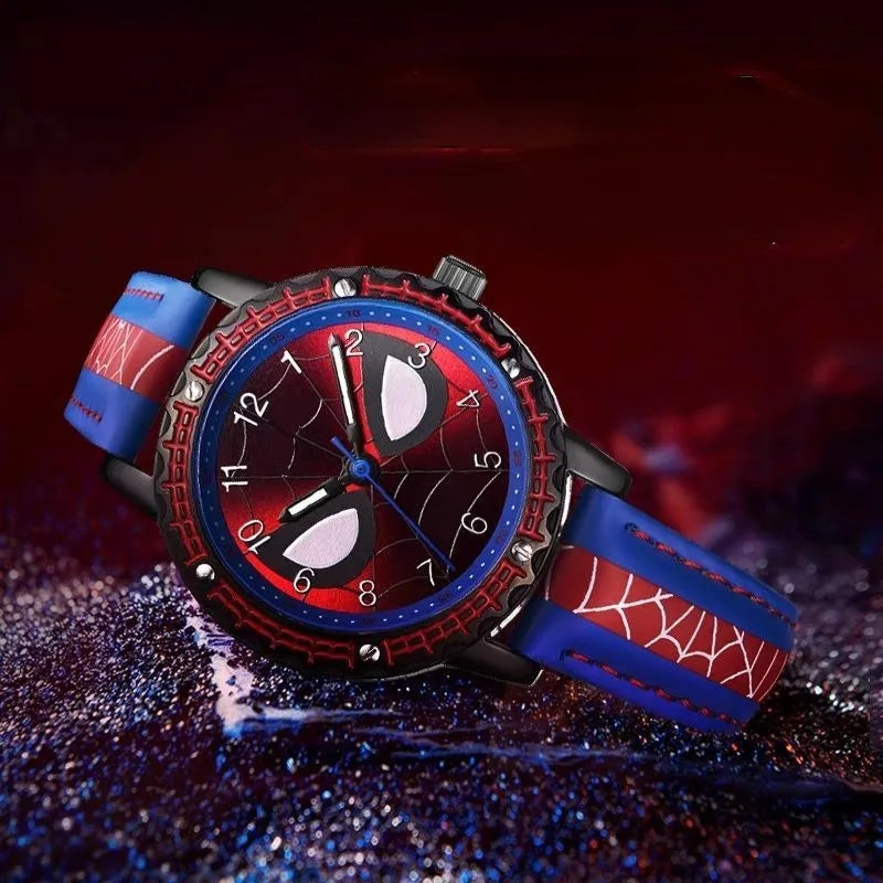 New Marvel Spider-Man Cartoon Animation Waterproof Children's Watch Trendy Durable Pointer Simple Electronic Watch Creative Gift