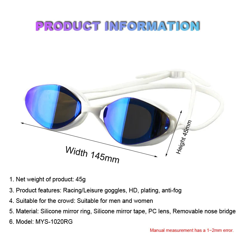 XUNYOU Men Women Swim Glasses Competition Silica gel Swimming Goggles Plating Anti-fog Race Swimming Pool Accessories Wholesale