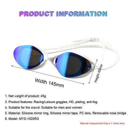 XUNYOU Men Women Swim Glasses Competition Silica gel Swimming Goggles Plating Anti-fog Race Swimming Pool Accessories Wholesale