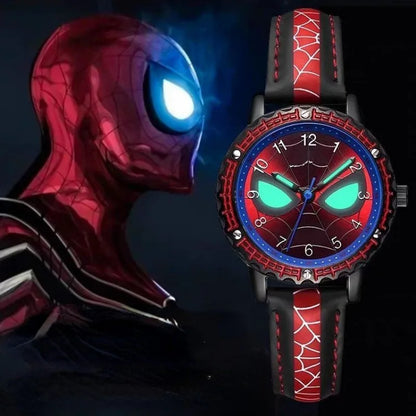 New Marvel Spider-Man Cartoon Animation Waterproof Children's Watch Trendy Durable Pointer Simple Electronic Watch Creative Gift