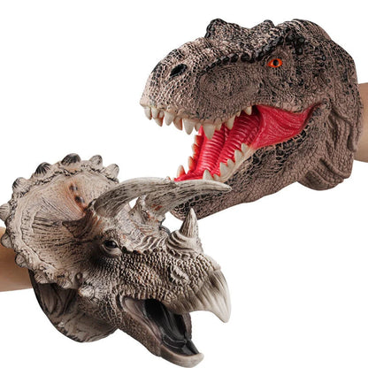 Dinosaur Hand Puppet Soft Vinyl Rubber Animal Head Hand Puppet Figure Toys Gloves For Children Model kids Gift puppets