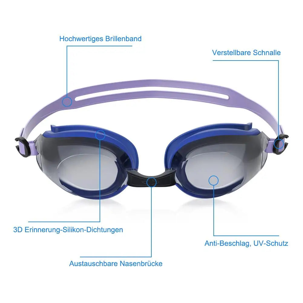 Outdoor Swimming Cap Swimming Goggles Set Silicone Swim Cap Anti Fog UV Protective Goggles (Nose Clip Ear Plugs Sets Included)