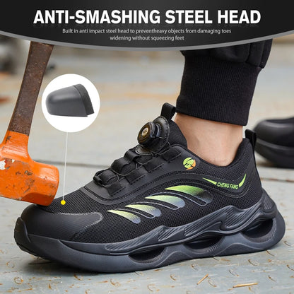 Boots Anti-smash Anti-puncture Safety Shoes Men Work Boots Indestructible Shoes 2023 Rotating Button Men Sport Shoes Protective