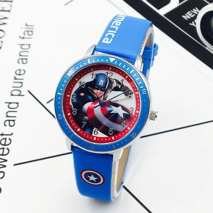 Marvel Spider-Man Iron Man Hulk Thor Anime Peripheral Cartoon Children Quartz Watch Creative Cool Watch Holiday Gift Wholesale