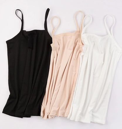 1-3PCS Summer Sexy Strap Camisoles Girl Cotton Sleeveless Vest Solid Color Top All-match Base Vest Tops Women's Intimates Tanks