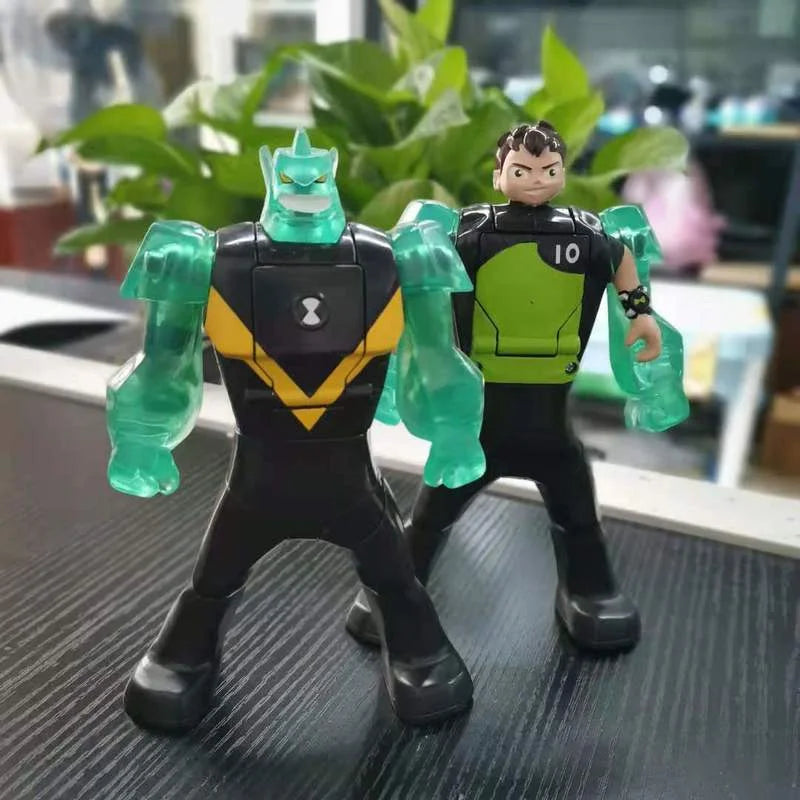 Bandai Genuine Ben Tennyson 10 Doll Monster Figure Toys Ben10 Omnitrix Way Big Benwolf Action Figure Table Ornaments Kids Gifts