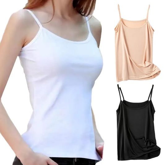 1-3PCS Summer Sexy Strap Camisoles Girl Cotton Sleeveless Vest Solid Color Top All-match Base Vest Tops Women's Intimates Tanks