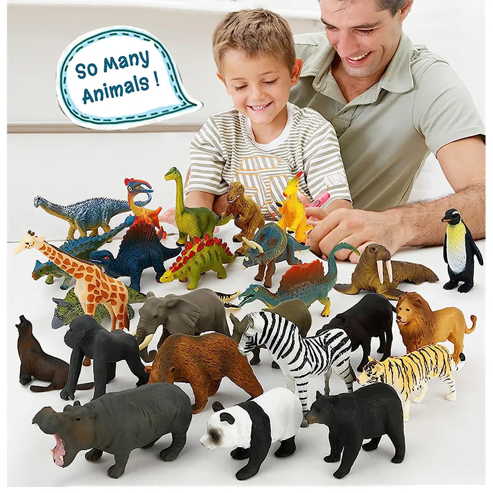 Realistic Safari Animal Figurines Simulation Model Mini Farm Woodland Animal for Kids Party Favor Preschool Educational Toy Gift