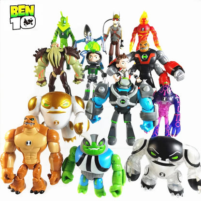 Bandai Genuine Ben Tennyson 10 Doll Monster Figure Toys Ben10 Omnitrix Way Big Benwolf Action Figure Table Ornaments Kids Gifts