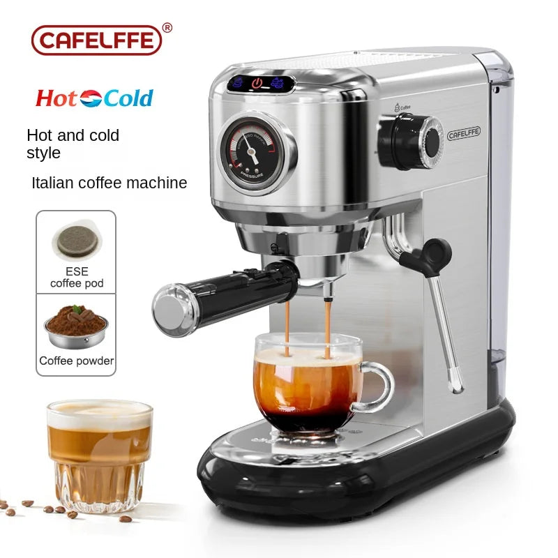 Italian Espresso Machine, Household Small Semi-automatic Milking Foam Pump Press Coffee Machine