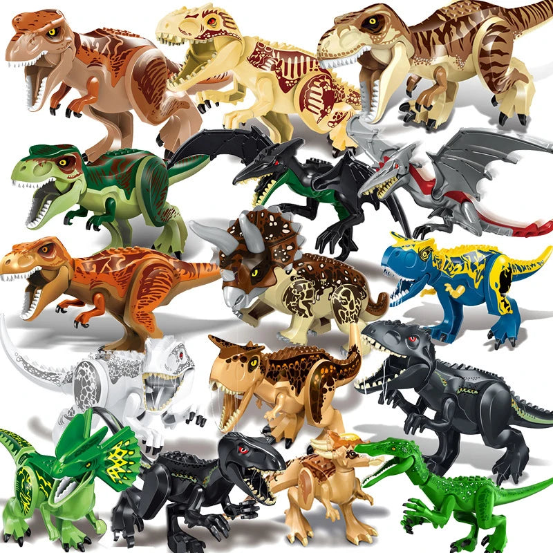 Jurassic Dino World Large Dinosaurs Figures Bricks Building Blocks Velociraptor T-Rex Triceratops Indominus Rex Toys For Kids