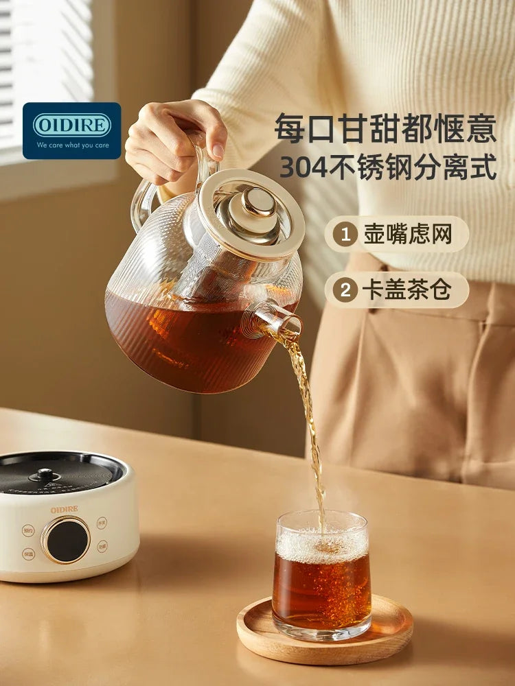 Health pot multifunctional household small office full glass new tea boiler kettle flower teapot 220v