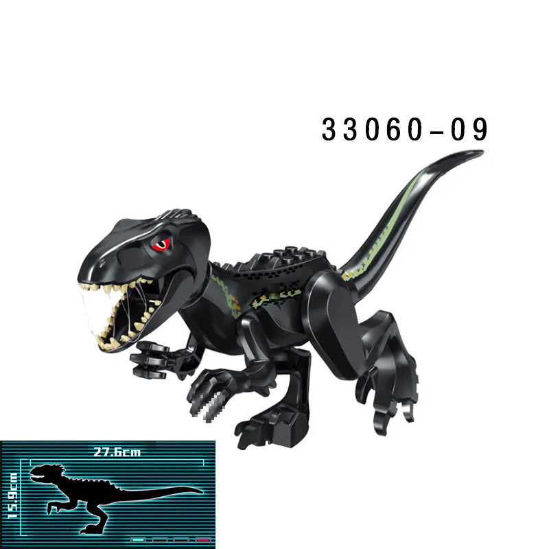 1Pc Big Jurassic Dinosaur Mini T-Rex Carnotaurus Baryonyx Stygimoloch Velociraptor Ankylosaurus Building Brick Toy For Children