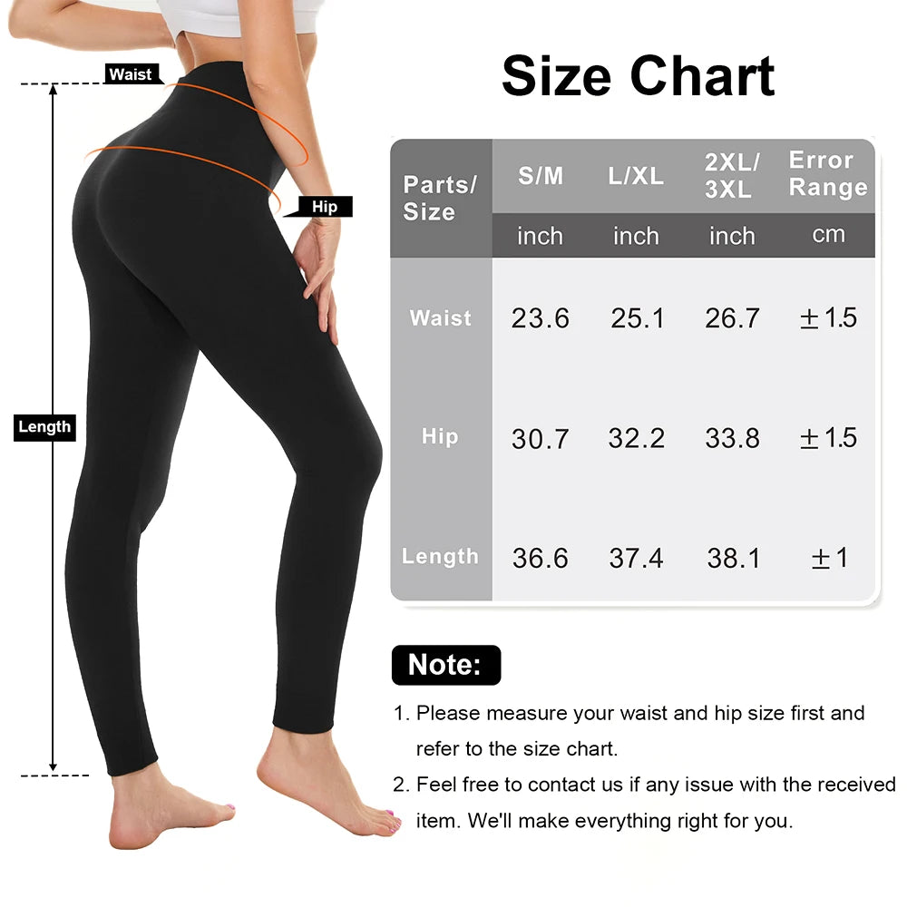 Women Winter Leggings Warm Leggins High Waist Tummy Control Body Shaper Walking Skiing Pants Stretchy Black Women Leggings