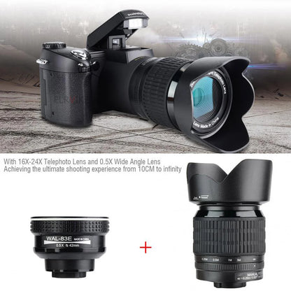 DSLR Camera HD Digital Camera POLO D7100 33Million Pixel Auto Camera Semi Professional Camera 24X Optical Zoom Three Lens Video