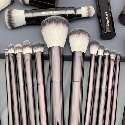 Hourglass Full Series Makeup Brush Blush Powder Contour Foundation Concealer Makeup Brush Eye Shadow Smudge Eyeliner Makeup Tool