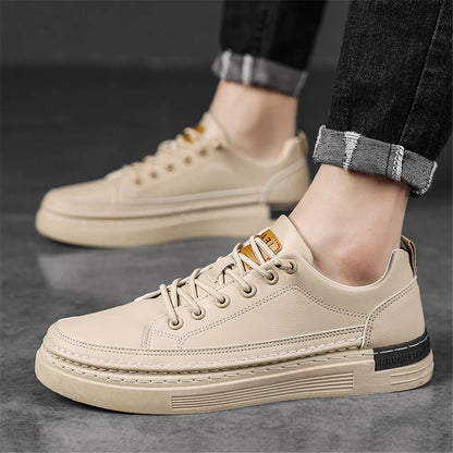 Elastic Shoes for Men Trend Casual Shoes Men Leather White Sneakers Comfort Walking Flats 2023 New Slip on Man Tenis Masculino