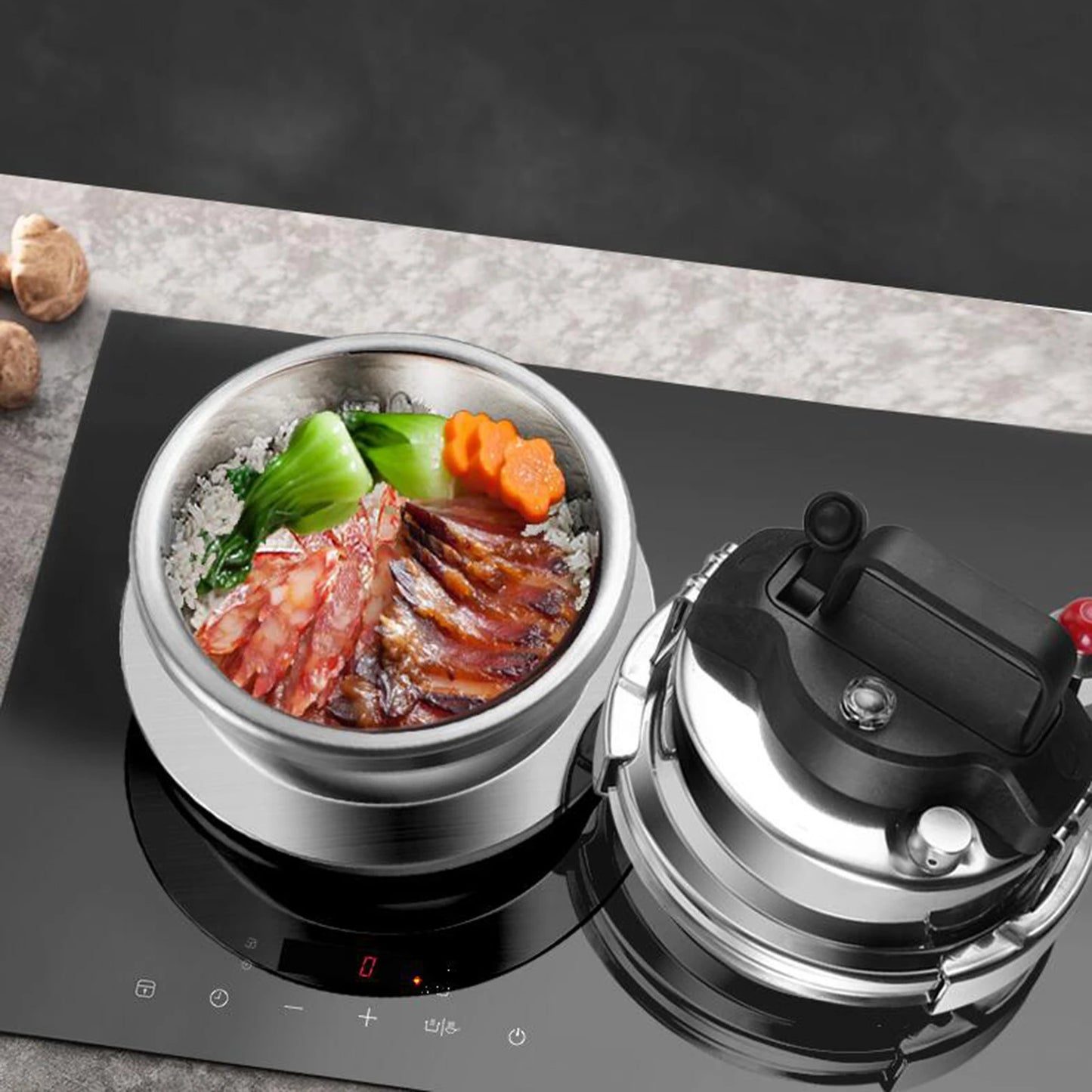 MOEYE 1.6L/2.0L Pressure Cooker Stainless Steel Outdoor Camping Portable Micro Pressure Cooker Household Mini Pot