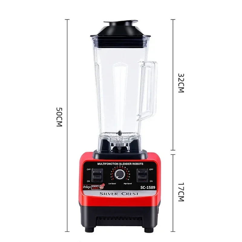 2000W Heavy Duty Commercial Blender Fruit Mixer Juicer Food Processor Ice Smoothies Blender High Power Juice maker Crusher 220V