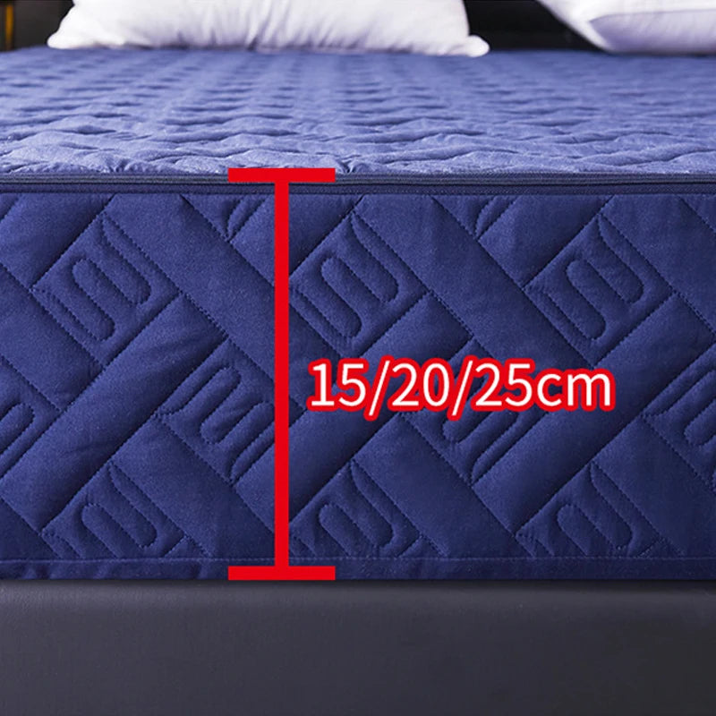 Six-sided Protective Zipper Bed Cover Brushed Fabric Quilt Mattress Protector Cover for Bed Breathable Anti-mite Mattress Topper