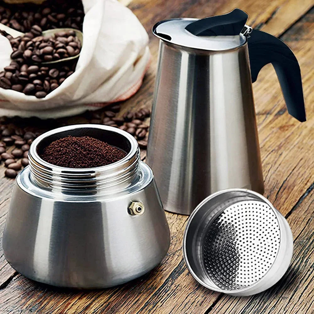 600ml Mocha Espresso Latte Stovetop Filter Stainless Steel Coffee Pot for Barista Moka Coffee Maker Coffee Maker Pot Coffee Pot