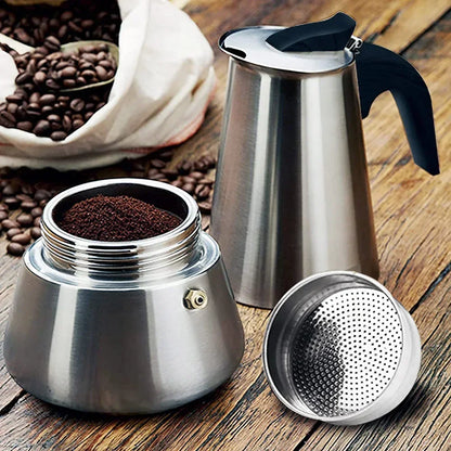 600ml Mocha Espresso Latte Stovetop Filter Stainless Steel Coffee Pot for Barista Moka Coffee Maker Coffee Maker Pot Coffee Pot