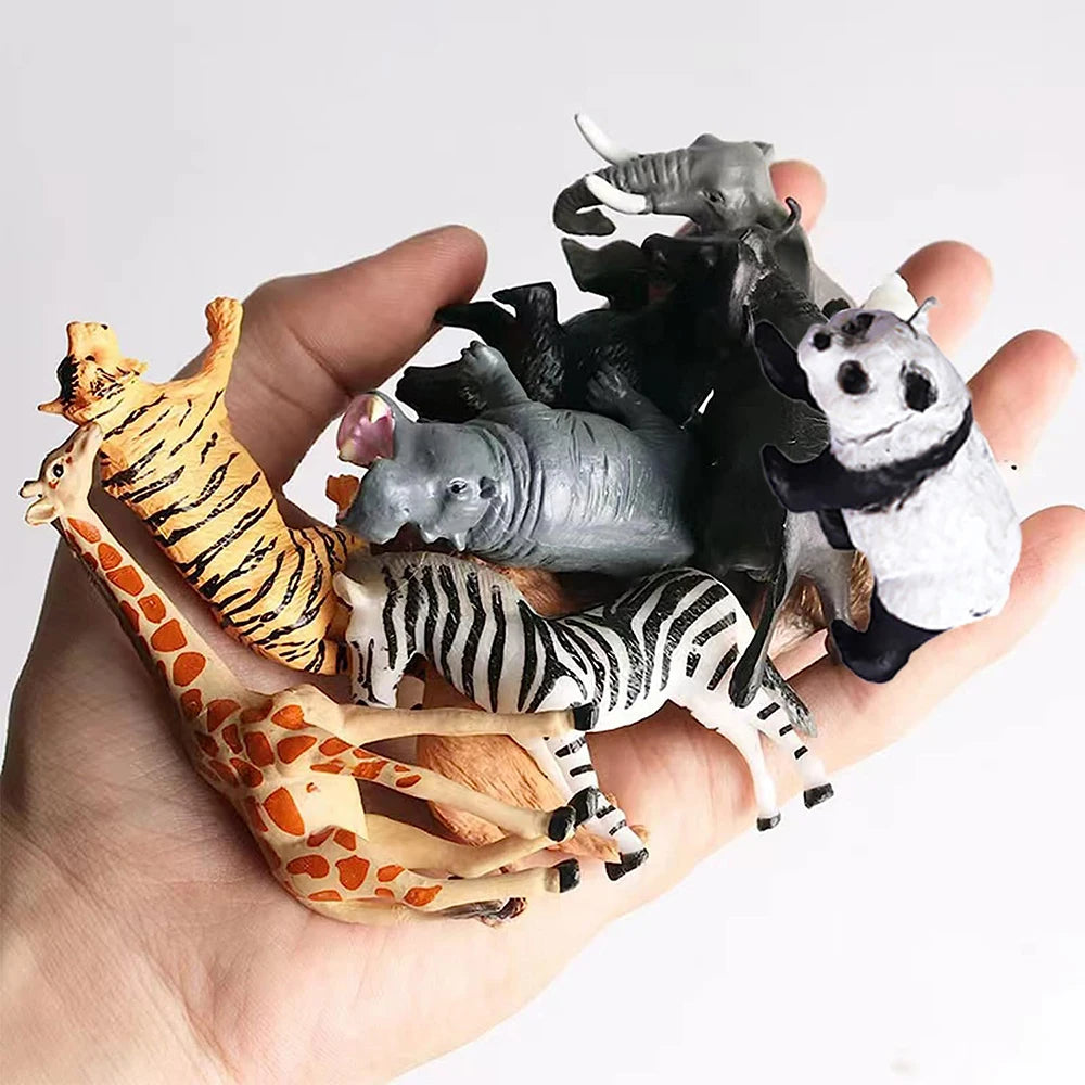 Realistic Safari Animal Figurines Simulation Model Mini Farm Woodland Animal for Kids Party Favor Preschool Educational Toy Gift