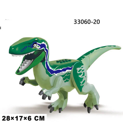 1Pc Big Jurassic Dinosaur Mini T-Rex Carnotaurus Baryonyx Stygimoloch Velociraptor Ankylosaurus Building Brick Toy For Children