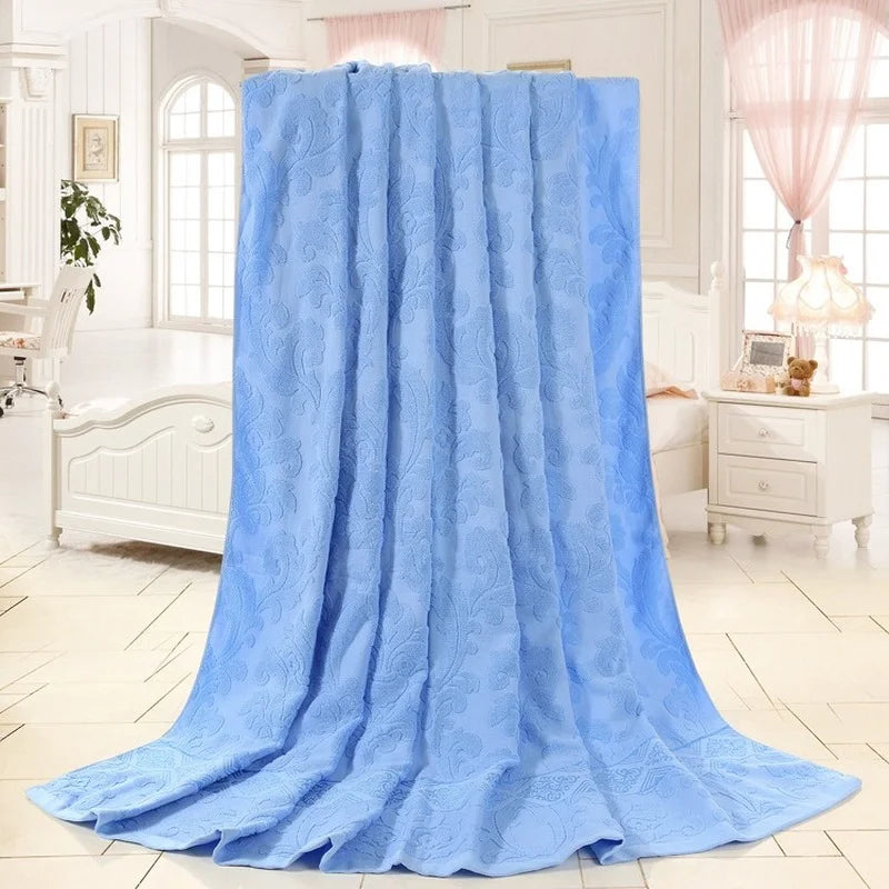 Jacquard Cotton Towel Thread Blanket for Adults Kids Soft Breathable Bedspread Bedclothes Summer Throw Blankets on Sofa/Bed